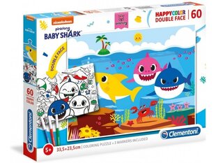 Двухсторонняя головоломка Clementoni Baby Shark, 60 x 20 д. цена и информация | Пазлы | pigu.lt