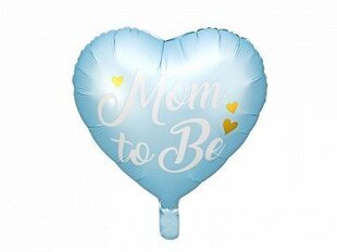 Фольгированный воздушный шарик, сердечко "Mom To Be", 35 см, голубой цена и информация | Шарики | pigu.lt