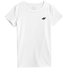 Marškinėliai moterims 4F H4L22 TSDF352, balti kaina ir informacija | Marškinėliai moterims | pigu.lt