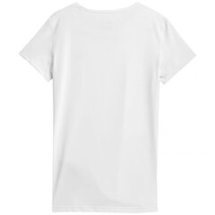 Marškinėliai moterims 4F H4L22 TSDF352, balti kaina ir informacija | Marškinėliai moterims | pigu.lt