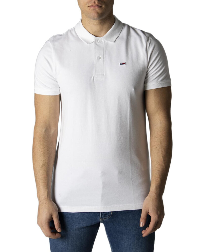 Polo maršiknėliai vyrams Tommy Hilfiger Jeans 342400, balti kaina ir informacija | Vyriški marškinėliai | pigu.lt