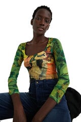 Marškinėliai moterims Desigual 343364, žalia kaina ir informacija | Marškinėliai moterims | pigu.lt