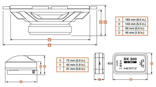 HERTZ DSK 170.3 kaina ir informacija | Automobiliniai garsiakalbiai | pigu.lt