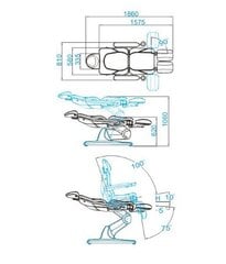 "Косметическое электрическое кресло Azzurro 870S pedi 3-motor grey цена и информация | Мебель для салонов красоты | pigu.lt