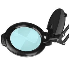 Kosmetologinė LED lempa su lupa 5D 8W (juodos spalvos, tvirtinama prie stalo) kaina ir informacija | Staliniai šviestuvai | pigu.lt