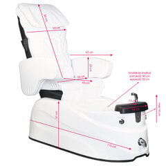 Педикюрное SPA-кресло AS-122 белого цвета с функцией массажа и насосом цена и информация | Мебель для салонов красоты | pigu.lt
