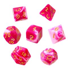 Stalo žaidimų kauliukų rinkinys Rebel RPG, Pink/White/Gold kaina ir informacija | Stalo žaidimai, galvosūkiai | pigu.lt