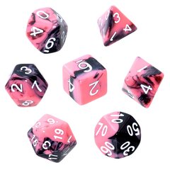 Stalo žaidimų kauliukų rinkinys Rebel RPG, Pink/Black kaina ir informacija | Stalo žaidimai, galvosūkiai | pigu.lt