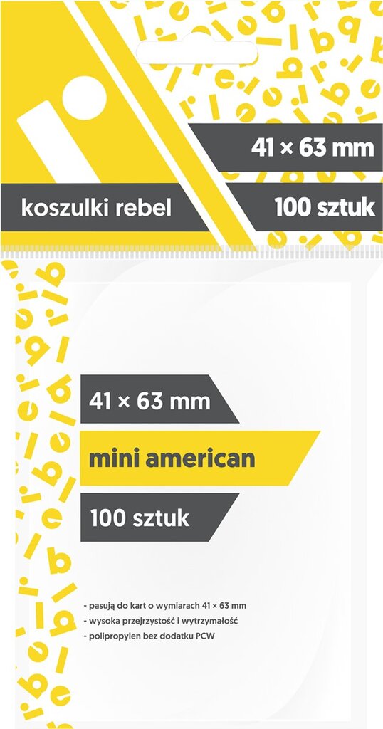 Kortų įmautės Rebel Mini American (41 x 63 mm), 100 vnt. цена и информация | Stalo žaidimai, galvosūkiai | pigu.lt