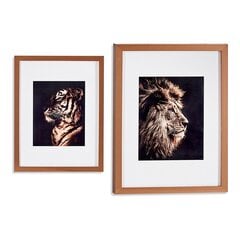 Картина Тигр, Лев (33 x 3 x 43 cm) цена и информация | Репродукции, картины | pigu.lt