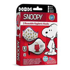 Гигиеническая маска многоразового использования для взрослых Snoopy, 2 шт. цена и информация | Первая помощь | pigu.lt