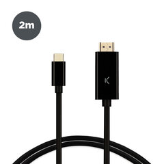 KSIX USB C – HDMI laidas, 2 m kaina ir informacija | Laidai telefonams | pigu.lt