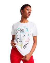 Marškinėliai moterims Desigual 343503, balti kaina ir informacija | Marškinėliai moterims | pigu.lt