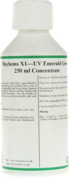 Mayhems X1 Koncentrat - UV Green - 250ml (609224351594) цена и информация | Aušinimas vandeniu - aksesuarai | pigu.lt