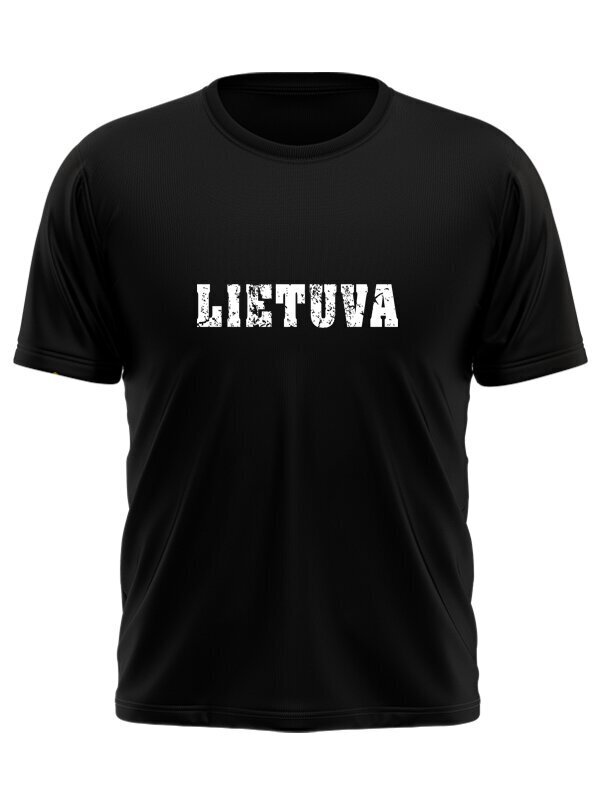 Marškinėliai juodi su Lietuvos himnu ant nugaros kaina ir informacija | Lietuviška sirgalių atributika | pigu.lt