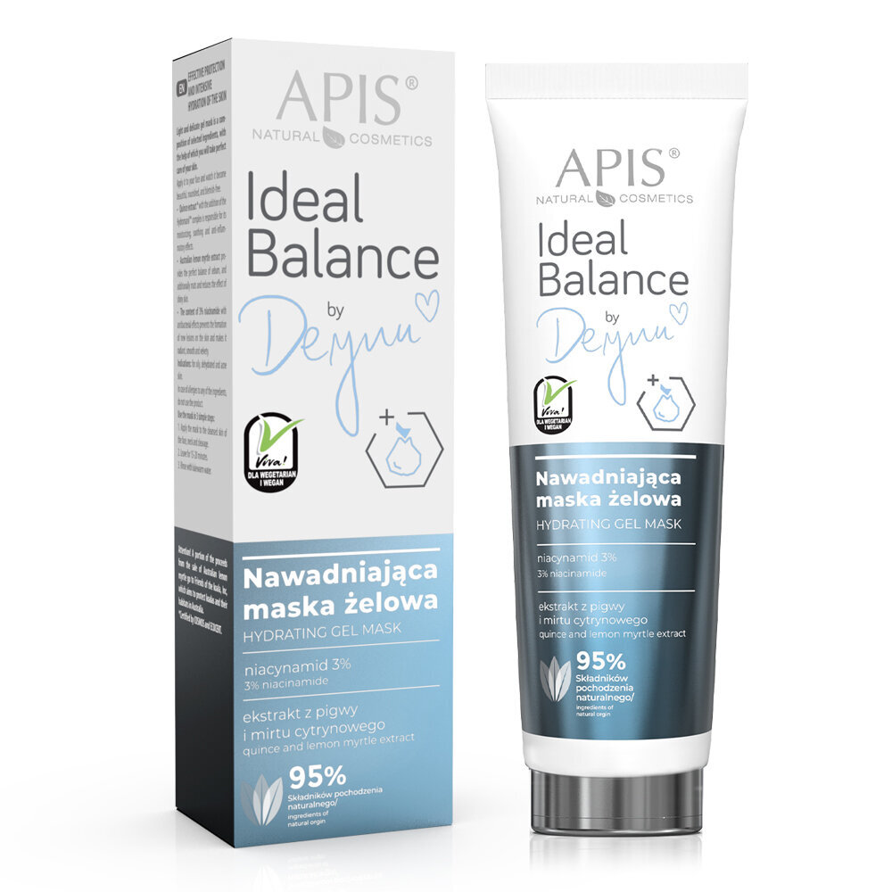 Drėkinanti gelio kaukė veidui Apis Ideal Balance By Deynn, 100 ml цена и информация | Veido kaukės, paakių kaukės | pigu.lt