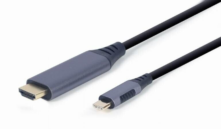Gembird USB Type-C Male - HDMI Male 1.8m Space Grey цена и информация | Laidai telefonams | pigu.lt