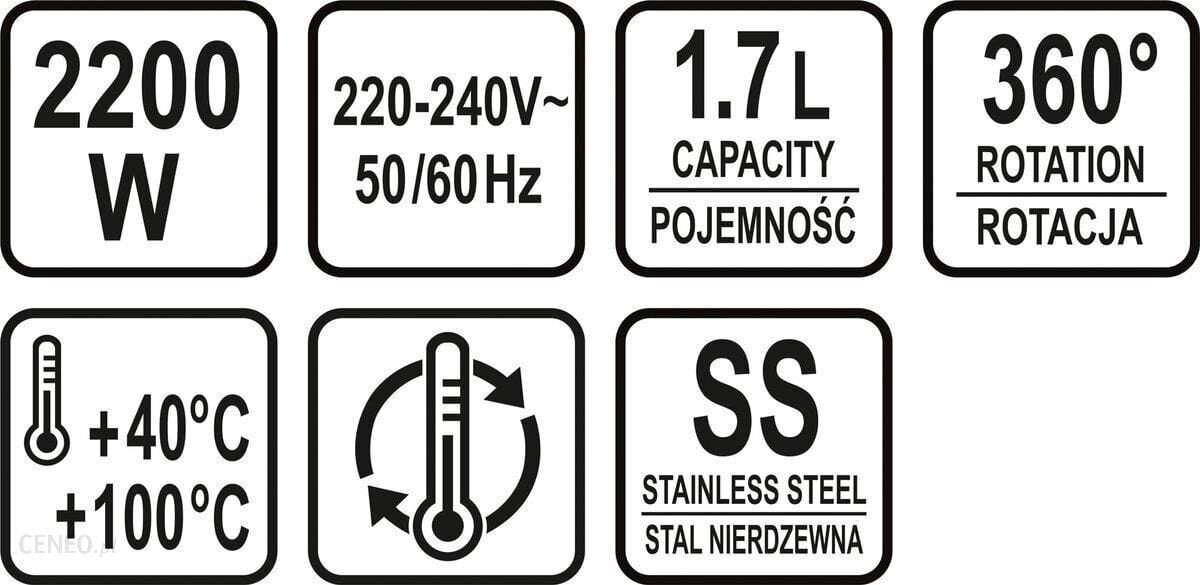 Elektrinis virdulys 1.7L 2200 W (Reguliuojama temperatūra) kaina ir informacija | Virduliai | pigu.lt