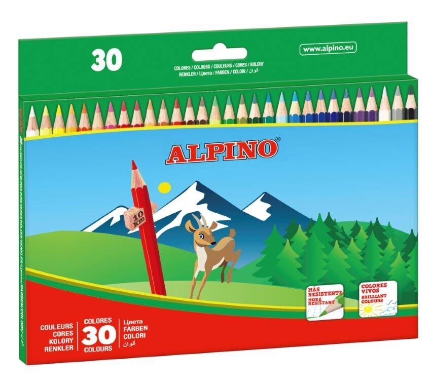 Spalvoti pieštukai Alpino, 30 spalvų kaina ir informacija | Piešimo, tapybos, lipdymo reikmenys | pigu.lt