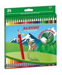 Цветные карандаши Alpino Erasable, 24 цвета цена и информация | Принадлежности для рисования, лепки | pigu.lt