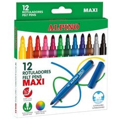 Фломастеры Alpino Maxi, 12 цветов цена и информация | Принадлежности для рисования, лепки | pigu.lt