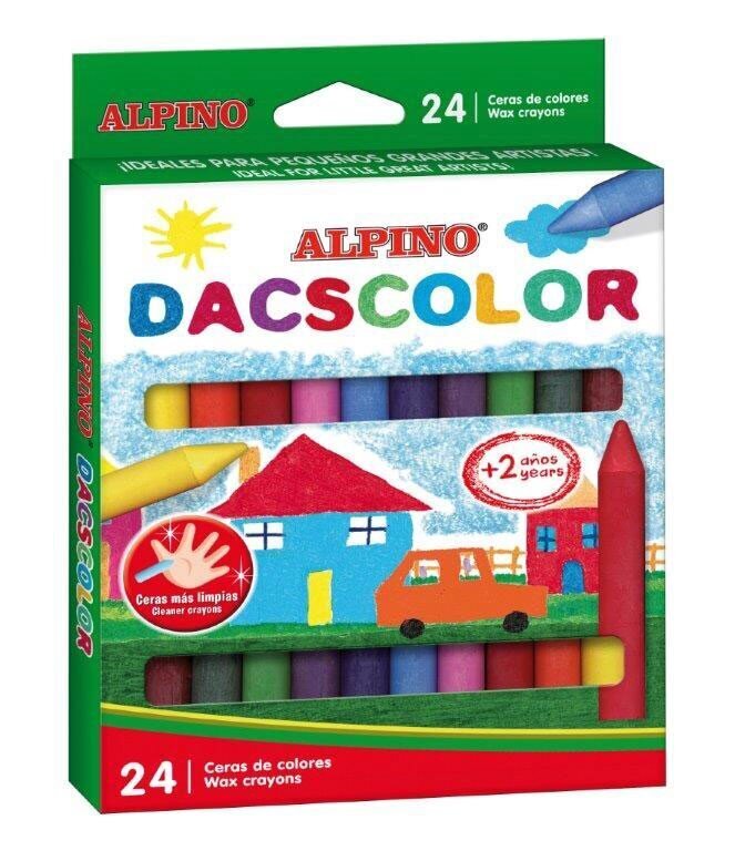 Vaškinės kreidelės Alpino 1ADC050295 Dacscolor, 24sp, 12mm kaina ir informacija | Piešimo, tapybos, lipdymo reikmenys | pigu.lt