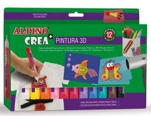 Dažai 3D Alpino Crea+, 12 spalvų kaina ir informacija | Piešimo, tapybos, lipdymo reikmenys | pigu.lt