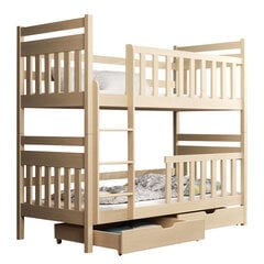 Dviaukštė lova Monika 80x180xm, ruda kaina ir informacija | Vaikiškos lovos | pigu.lt