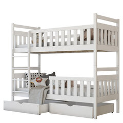 Двухъярусная кровать Monika 90x190см, белая цена и информация | Детские кровати | pigu.lt