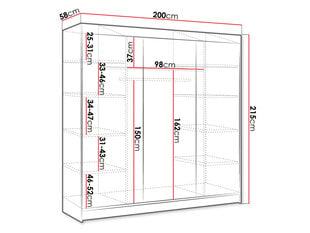 Шкаф Geneva II, белый/черный цвет цена и информация | Шкафы | pigu.lt