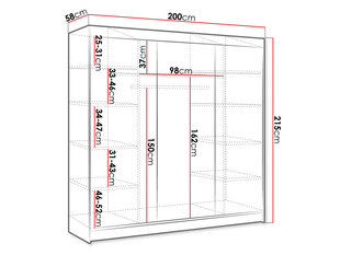 Шкаф Geneva II, черный/белый цвет цена и информация | Шкафы | pigu.lt