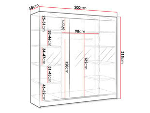 Шкаф Geneva III, дубового цвета цена и информация | Шкафы | pigu.lt