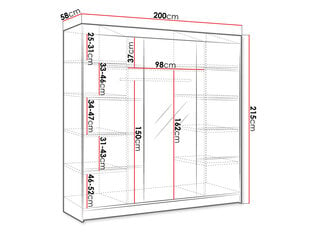 Шкаф Geneva VI, белый цена и информация | Шкафы | pigu.lt