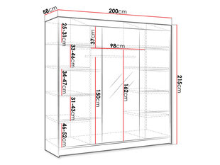 Шкаф Geneva VI, белый/дуб цена и информация | Шкафы | pigu.lt