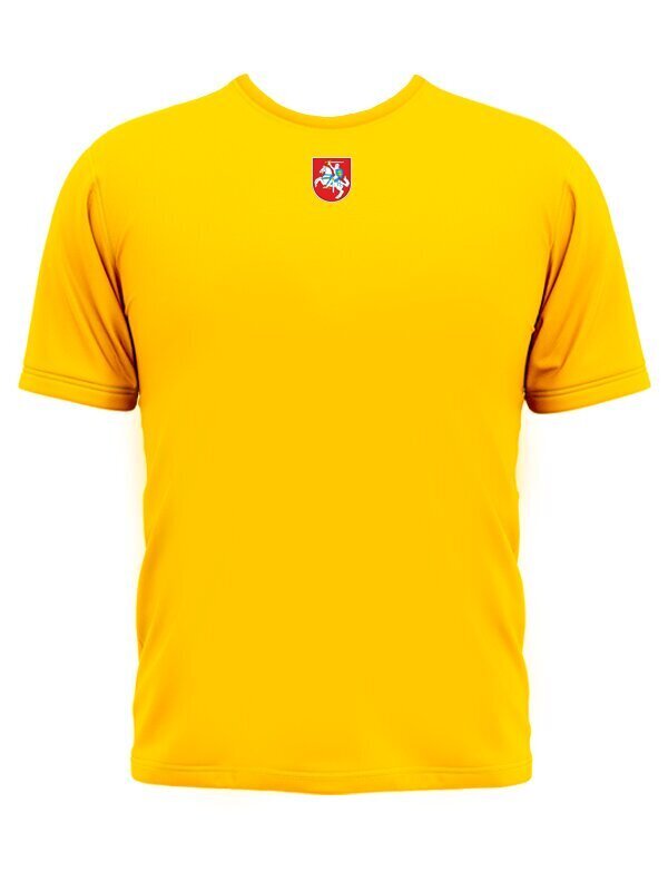 Marškinėliai geltoni su Vyčiu ant nugaros kaina ir informacija | Lietuviška sirgalių atributika | pigu.lt