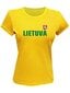 Marškinėliai moterims geltoni su vėliavėle ant nugaros цена и информация | Lietuviška sirgalių atributika | pigu.lt