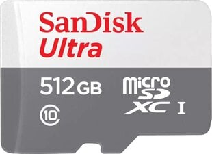 MEMORY MICRO SDXC 512GB UHS-I/SDSQUNR-512G-GN3MN SANDISK цена и информация | Карты памяти для фотоаппаратов, камер | pigu.lt