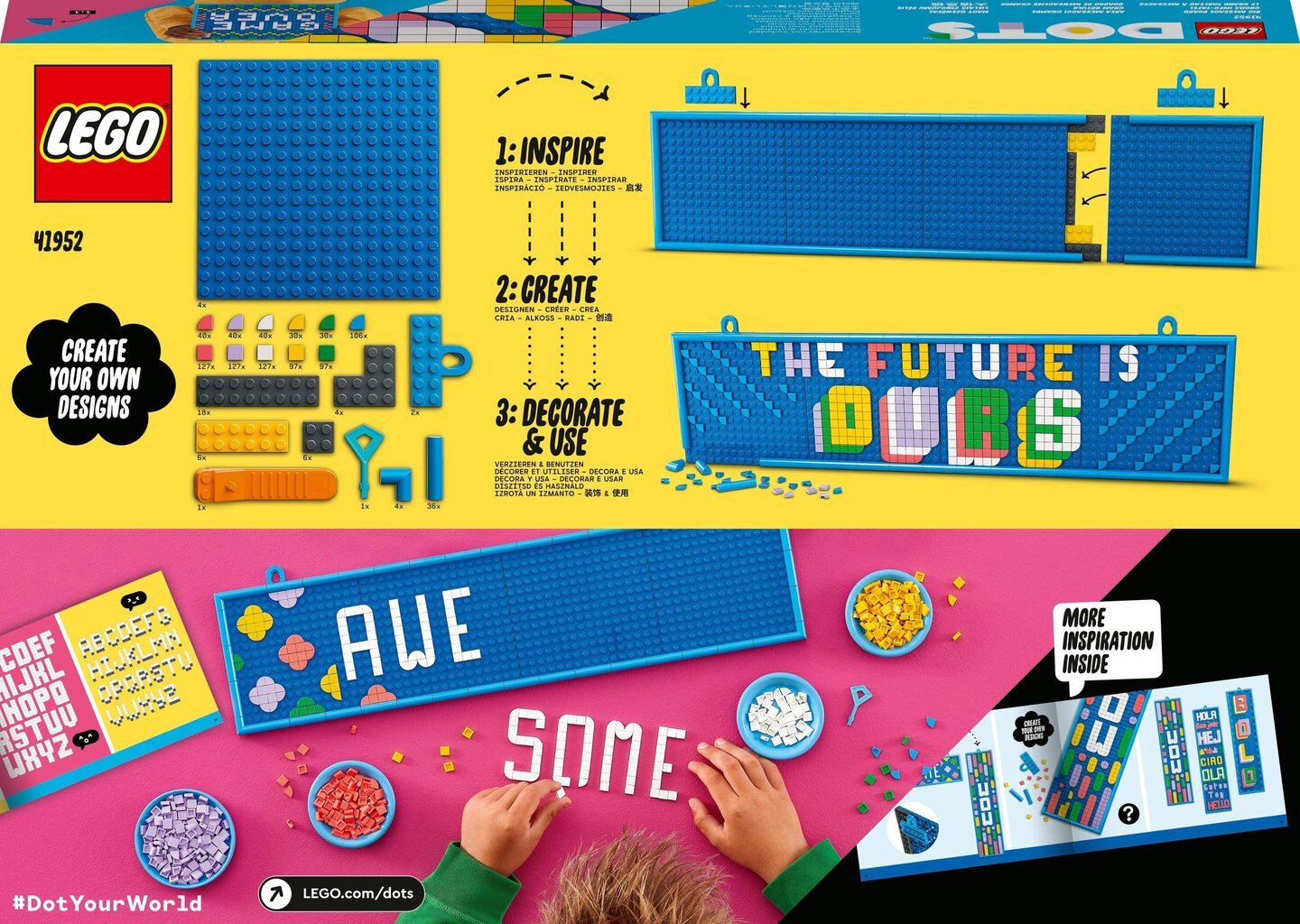 41952 LEGO® DOTS Didelė rašymo lenta kaina ir informacija | Konstruktoriai ir kaladėlės | pigu.lt