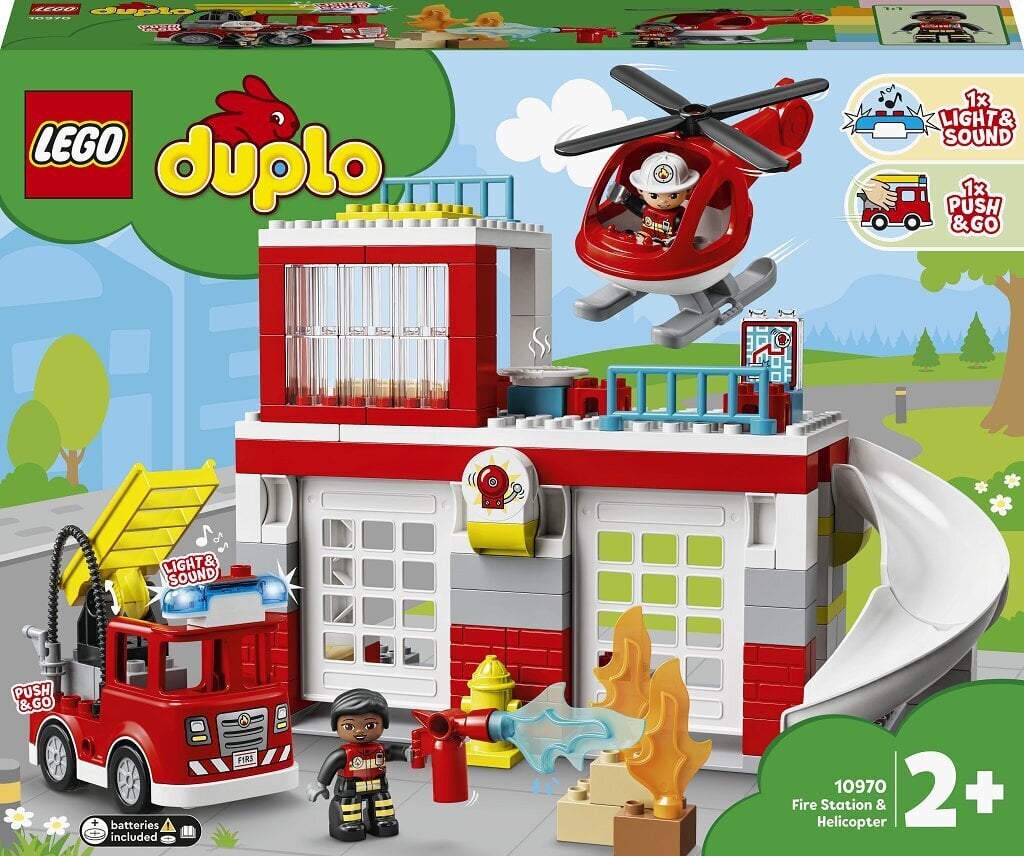 10970 LEGO® DUPLO Gaisrinė ir sraigtasparnis kaina ir informacija | Konstruktoriai ir kaladėlės | pigu.lt