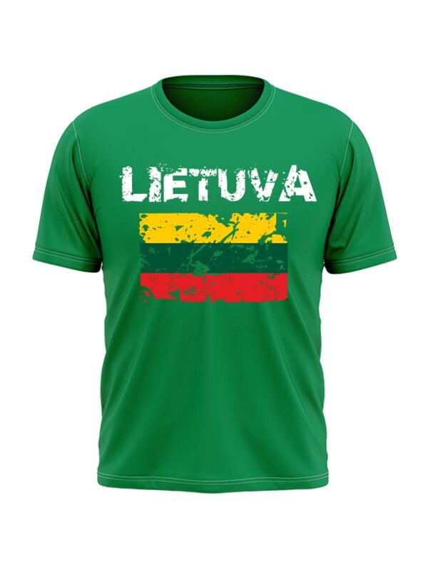 Marškinėliai vaikams su sendinta vėliava kaina ir informacija | Lietuviška sirgalių atributika | pigu.lt