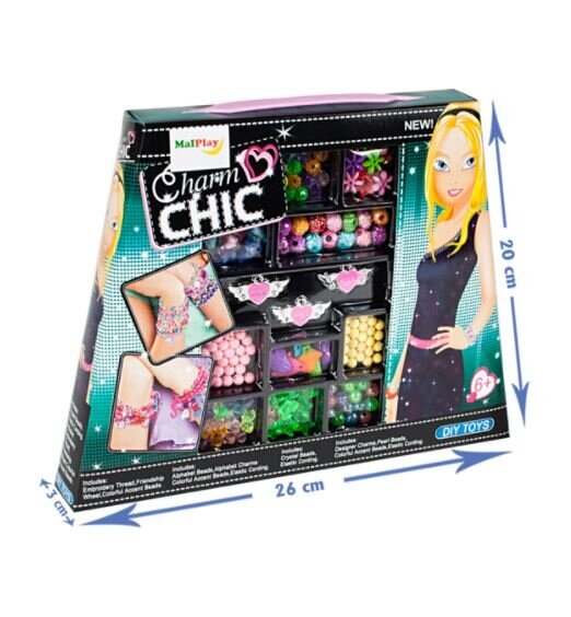 Karoliukų rinkinys papuošalų gamybai kaina ir informacija | Žaislai mergaitėms | pigu.lt