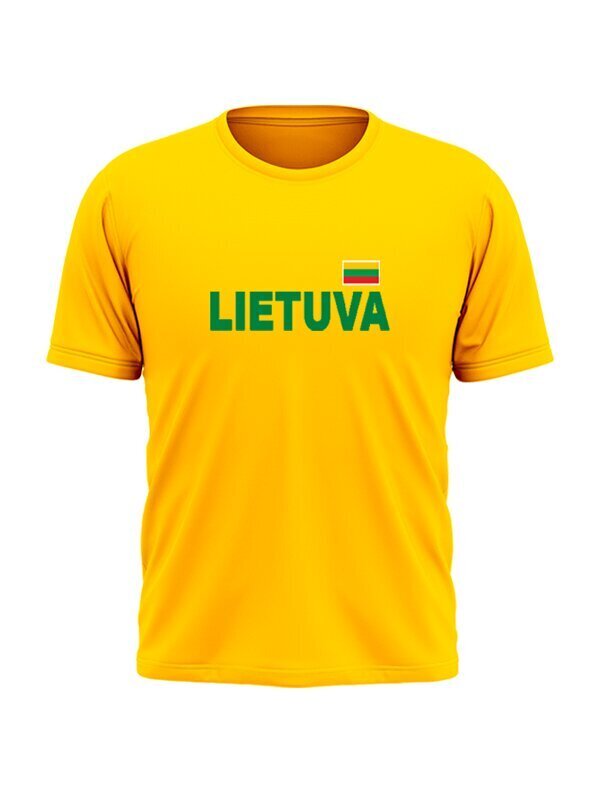 Marškinėliai vaikams geltoni su Vyčiu ant nugaros цена и информация | Lietuviška sirgalių atributika | pigu.lt