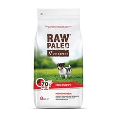 Сухой беззерновой корм Raw Paleo для щенков мелких пород Puppy Mini с говядиной, 8 кг цена и информация | Сухой корм для собак | pigu.lt