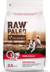 Raw Paleo sausas, begrūdis maistas mažų veislių šunims Adult Mini su jautiena, 2,5 kg kaina ir informacija | Sausas maistas šunims | pigu.lt