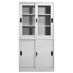 Biuro spintelė su stumdomom durim, 90x40x180 cm, pilka цена и информация | Шкафчики в гостиную | pigu.lt