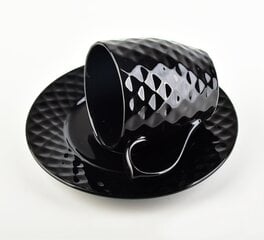 Diamond black puodelis su lėkštute, 230 ml kaina ir informacija | Taurės, puodeliai, ąsočiai | pigu.lt