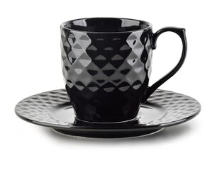 Diamond black чашка с блюдцем, 230 мл цена и информация | Стаканы, фужеры, кувшины | pigu.lt