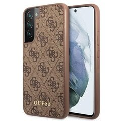 Оригинальный чехол GUESS с золотым логотипом для Samsung Galaxy S22, коричневый цена и информация | Чехлы для телефонов | pigu.lt