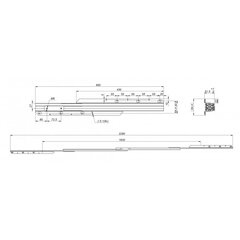 Stalo praplėtimo mechanizmas, Classic (P4) 660x(3x500)x50mm, be st., nesinchr. kaina ir informacija | Kiti priedai baldams | pigu.lt