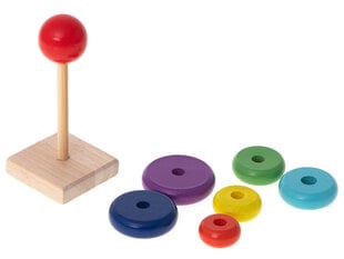 Деревянная пирамидка, 13 см цена и информация | Развивающие игрушки | pigu.lt